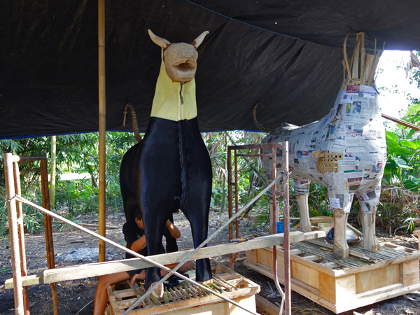 The bull in progress