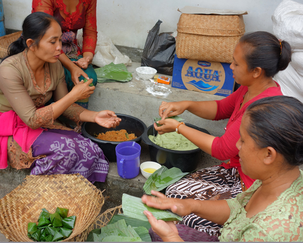 Women making snacks